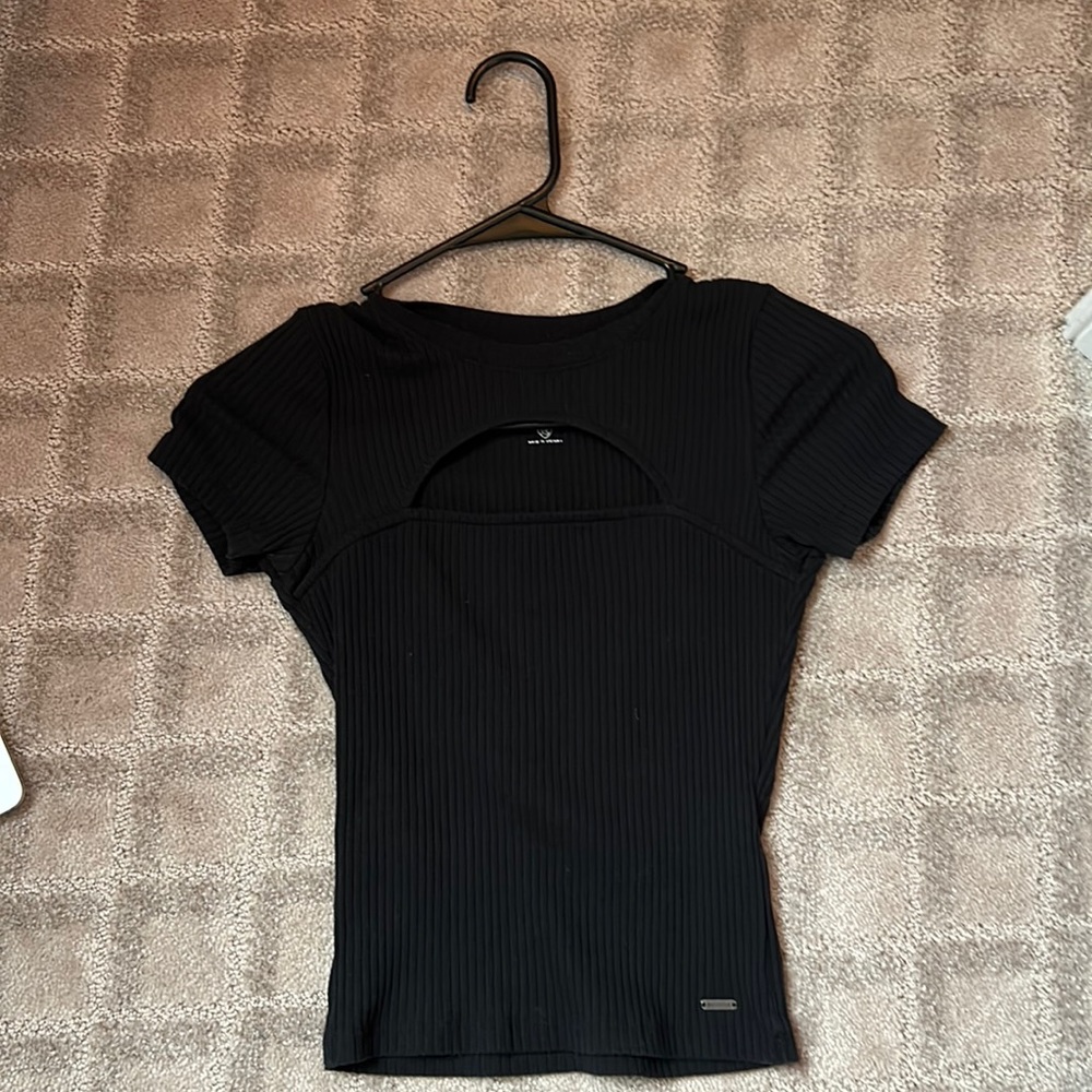 Black Hollister Crop Baby T-Shirt